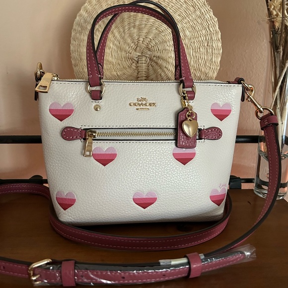 Coach Handbags - COACH Striped Heart Mini Crossbody/Handbag
